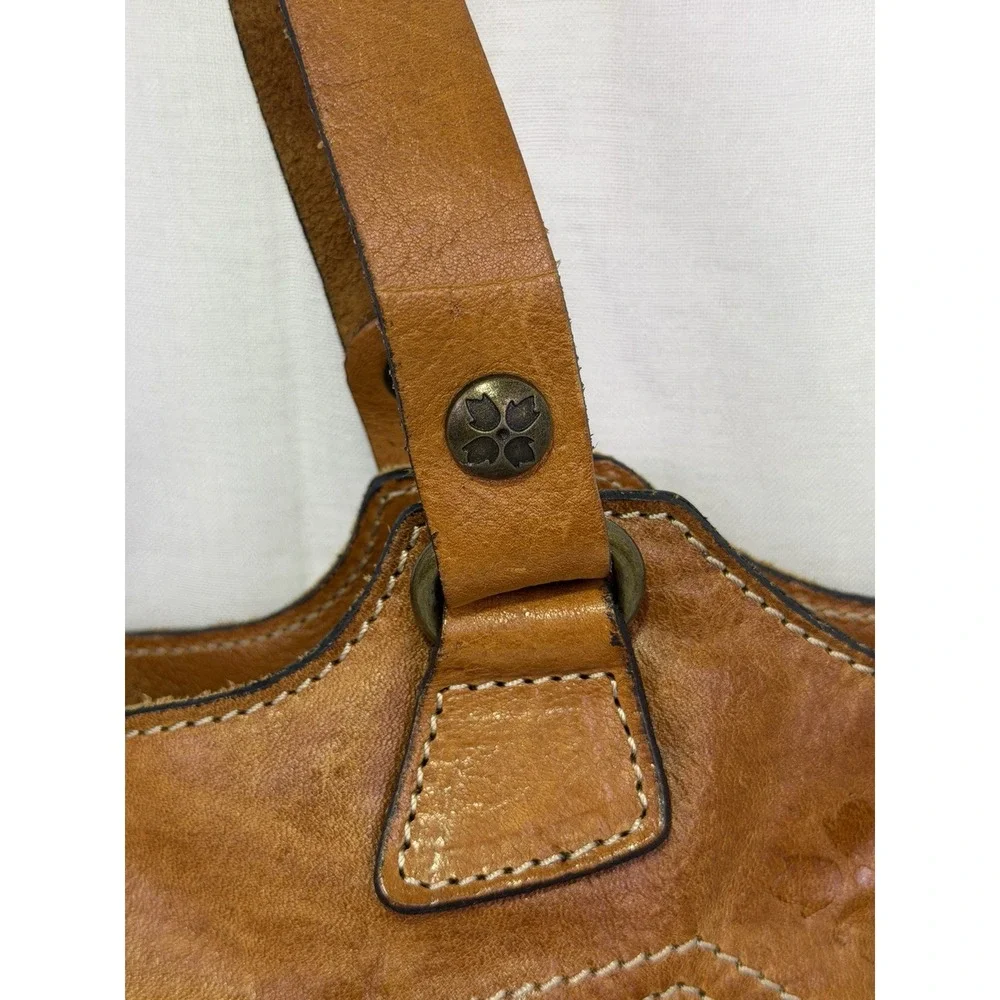 Patricia Nash Enlightened Garden Floral Leather Shoulder Bag Satchel Pleated GUC